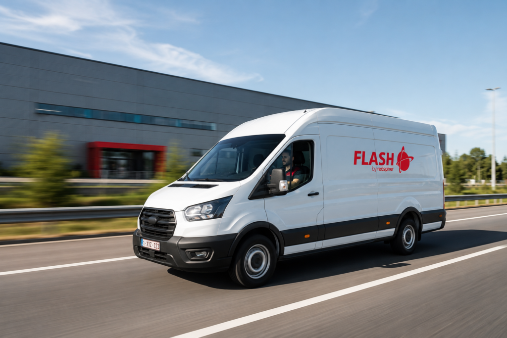 AI freight dispatch - delivery van highway motion speed logistics