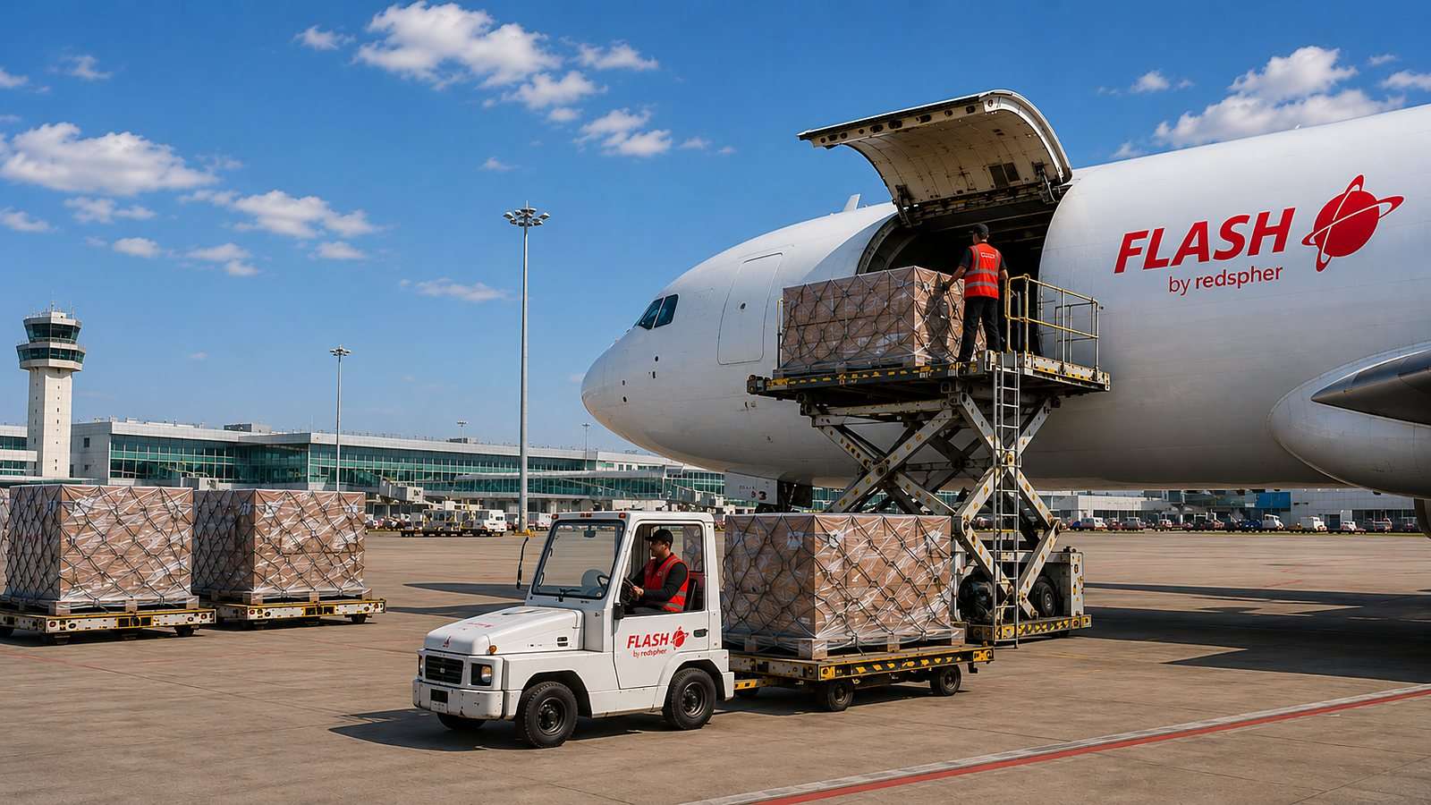 Flash by Redspher air cargo being loaded